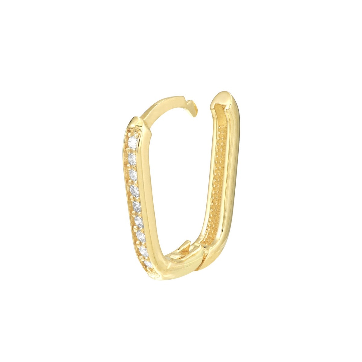 Diamond Channel 12mm Hoop Earrings view 6