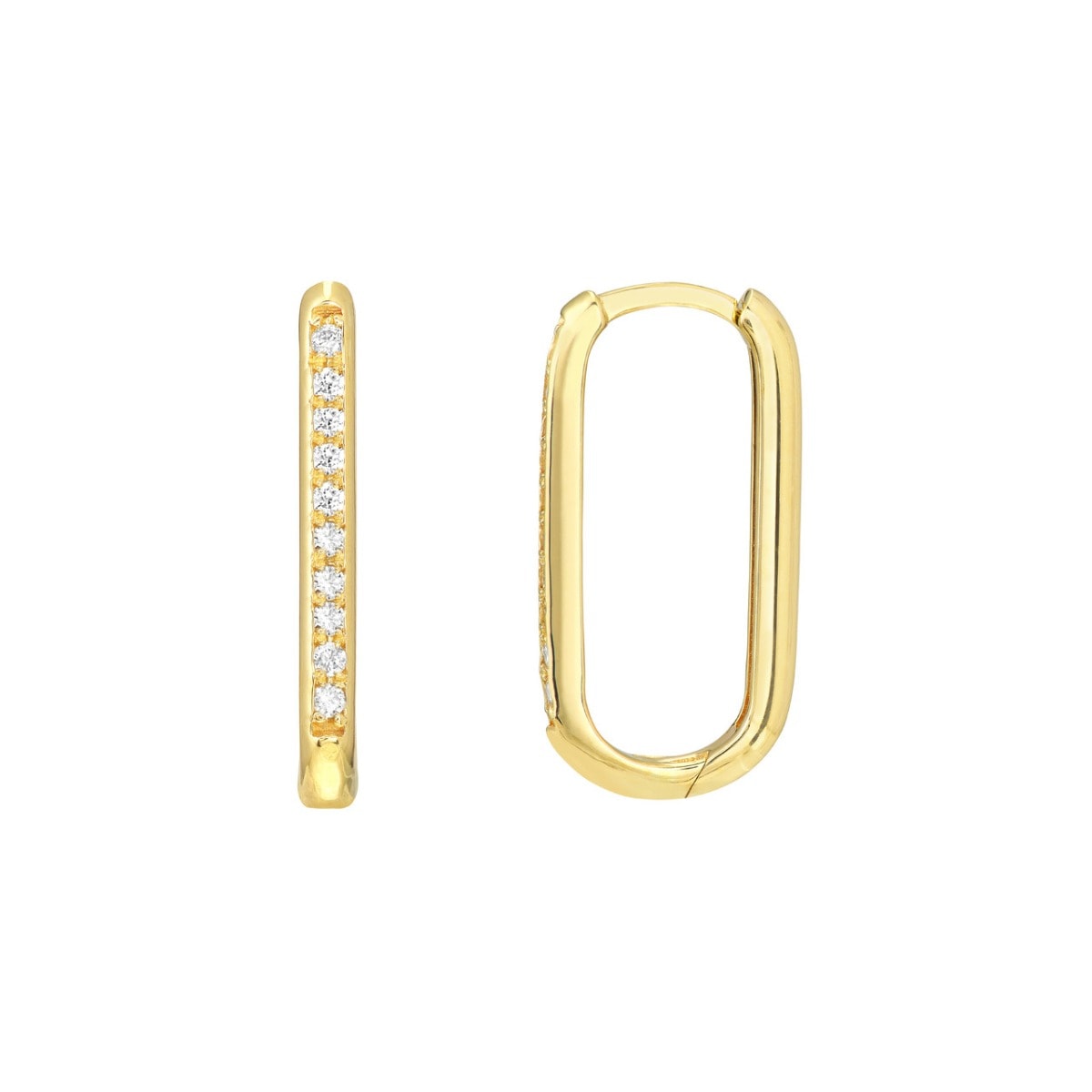 Diamond Channel Hoop Earrings view 1
