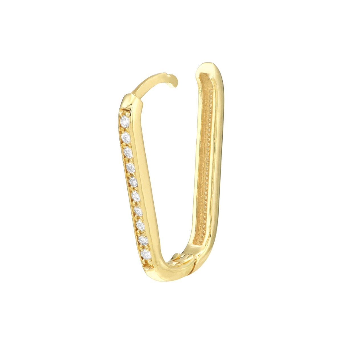 Diamond Channel Hoop Earrings view 6