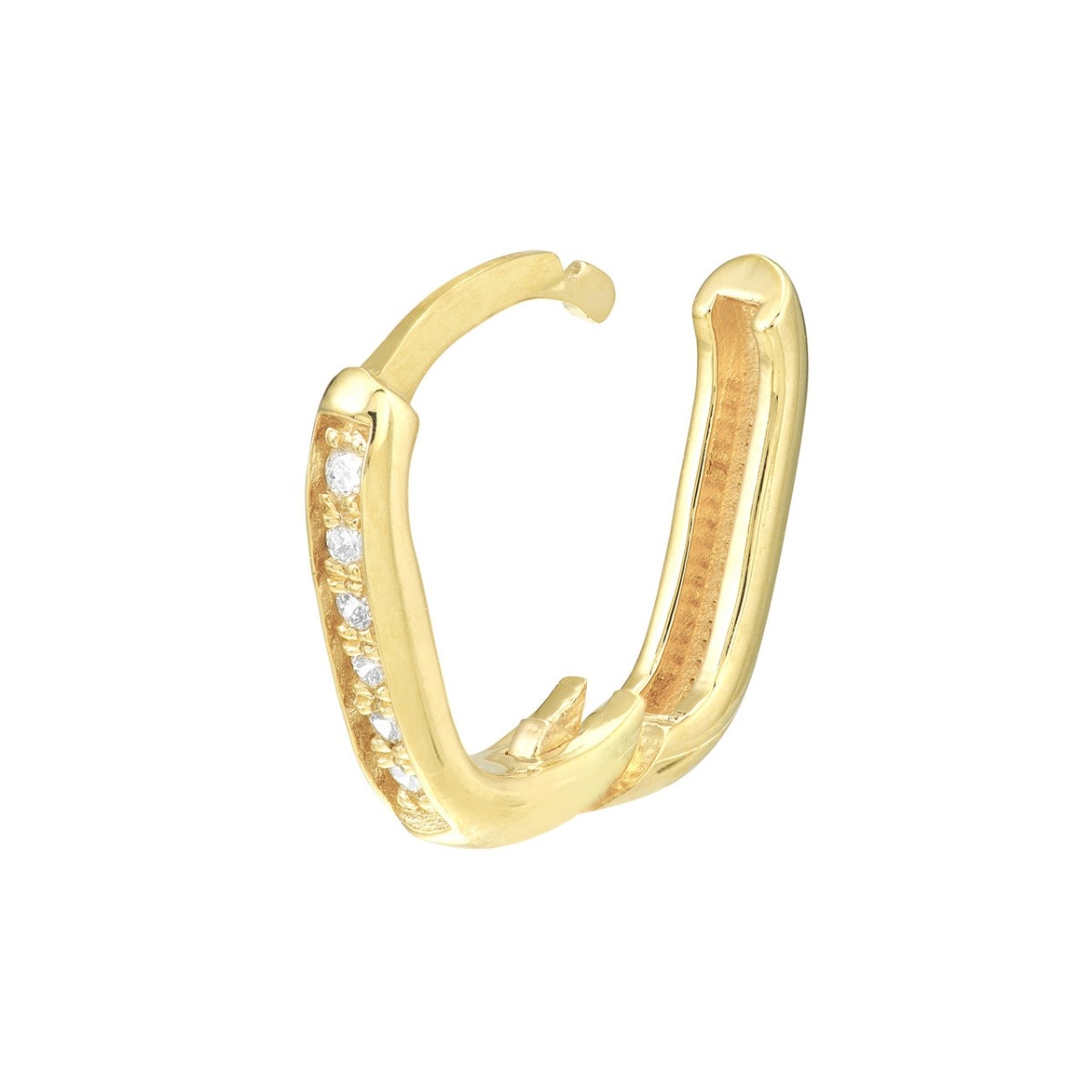 Diamond Channel 8mm Hoop Earrings view 6