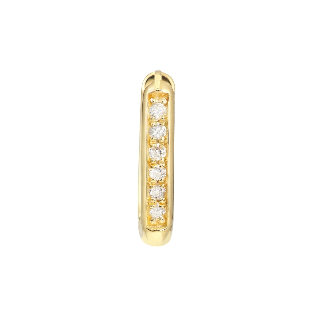 Diamond Channel 8mm Hoop Earrings view 5