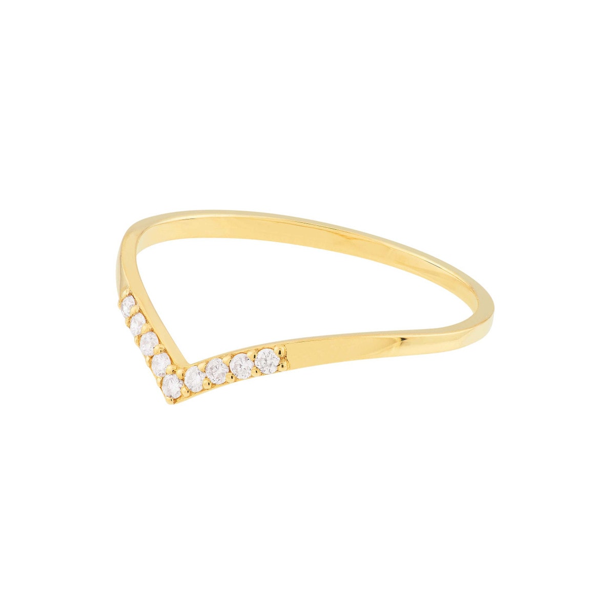 Gold Diamond Chevron Ring - alternate view