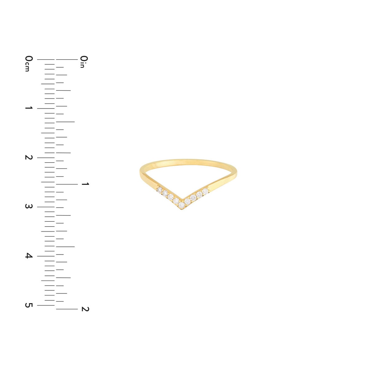 Gold Diamond Chevron Ring view 5