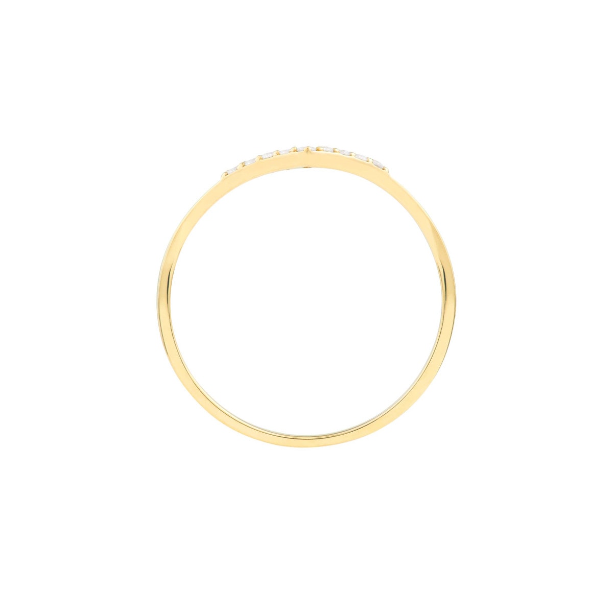 Gold Diamond Chevron Ring view 4