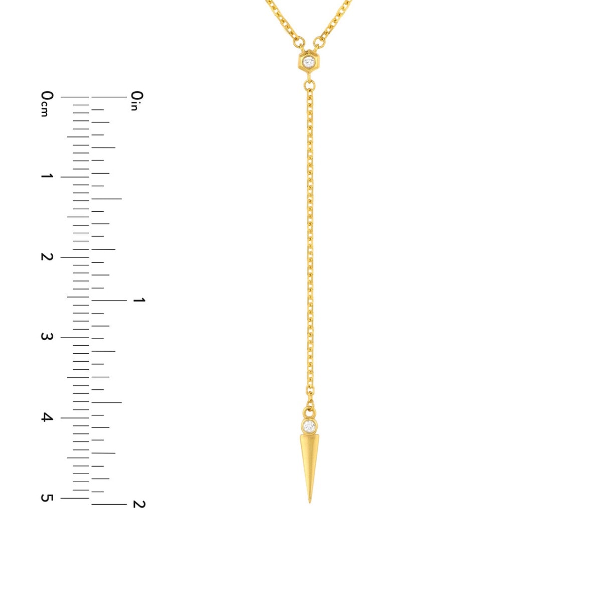 Diamond Multi Layered Lariat Spike Necklace view 6