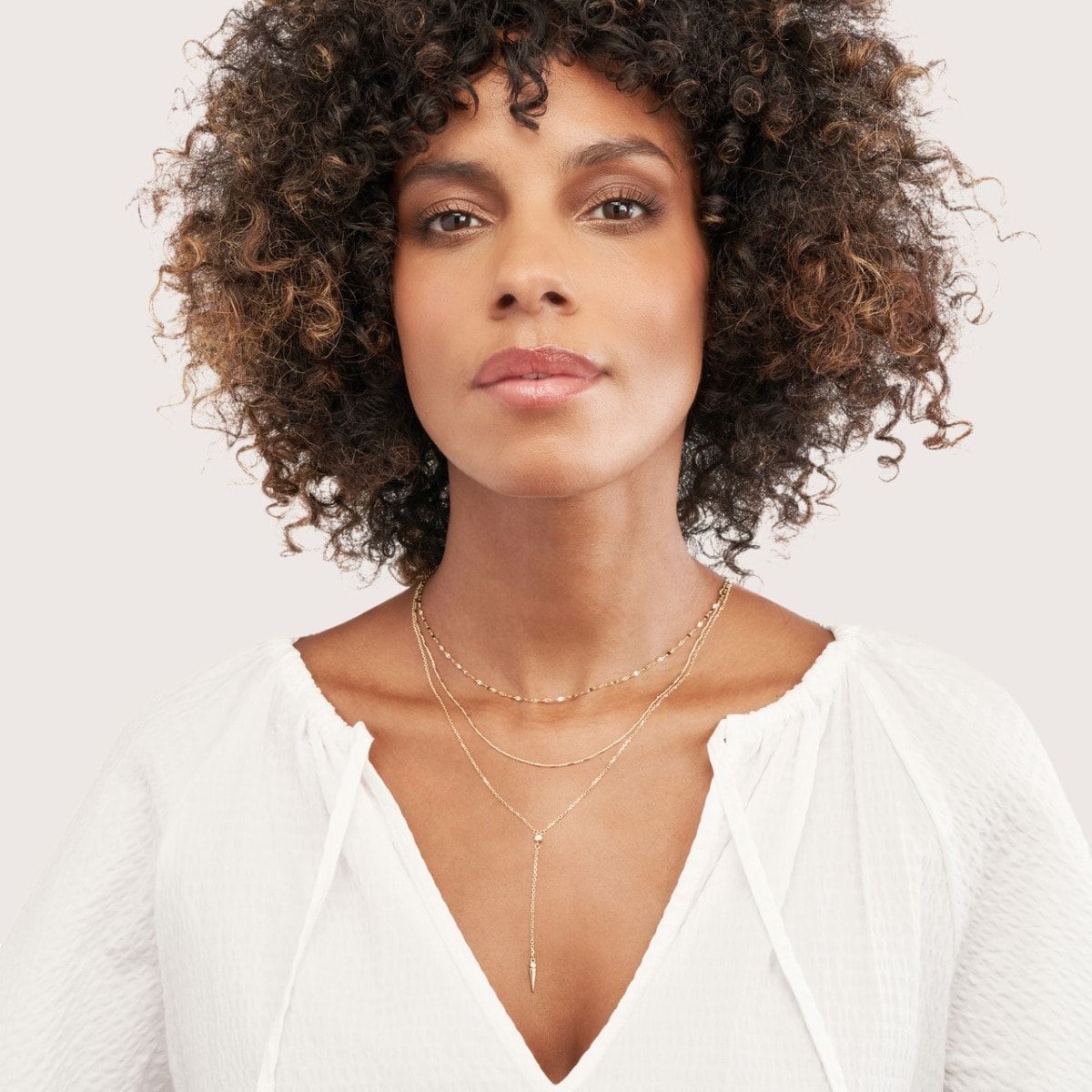 Diamond Multi Layered Lariat Spike Necklace view 2