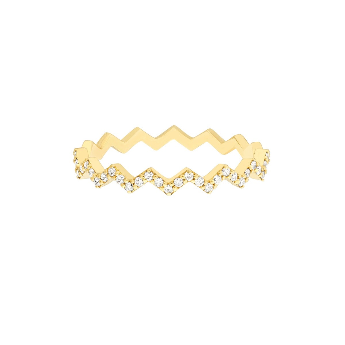 Zigzag Diamond Gold Ring