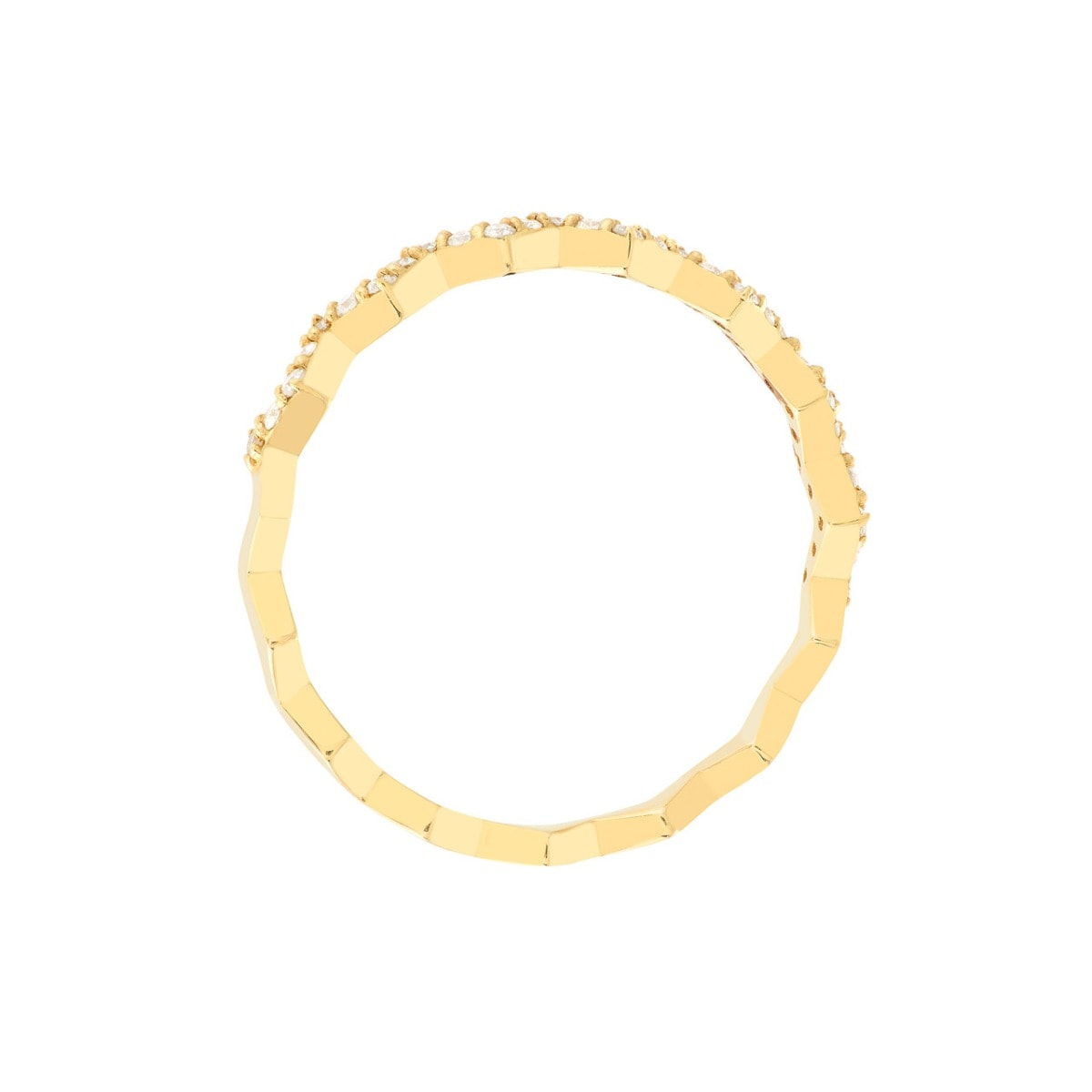 Zigzag Diamond Gold Ring view 4