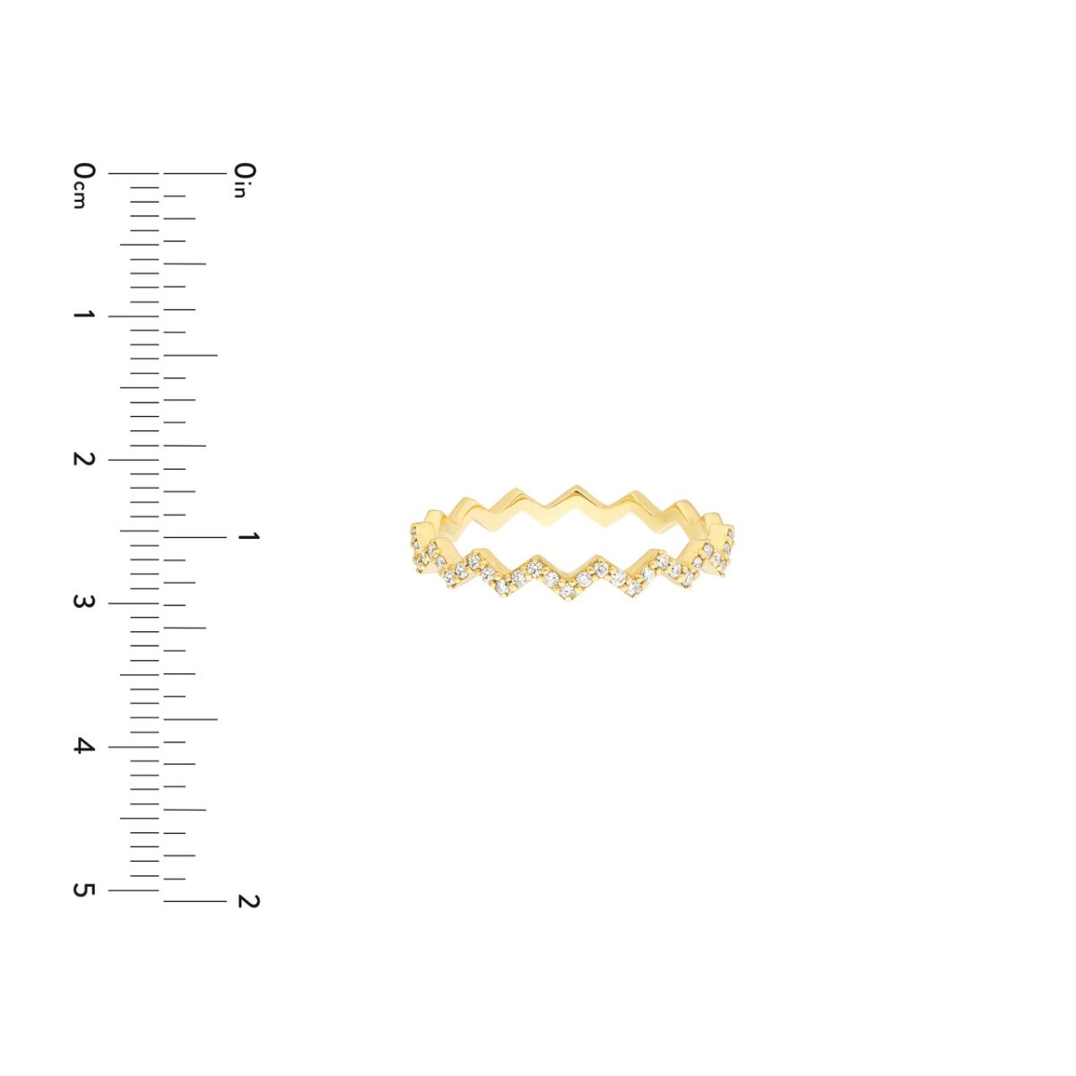 Zigzag Diamond Gold Ring view 6