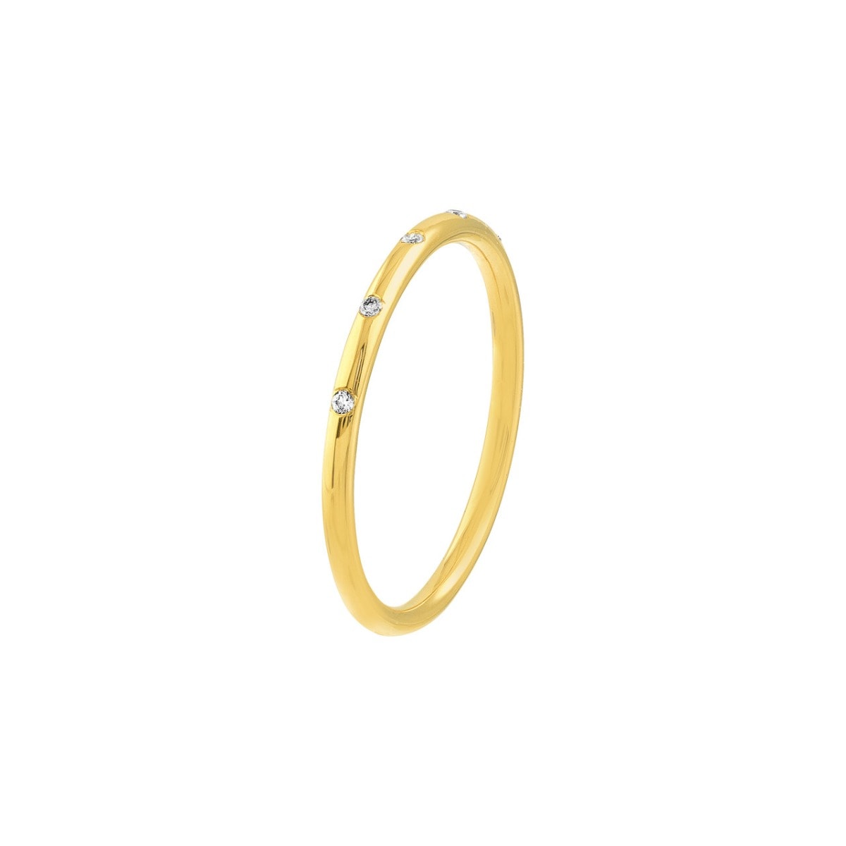 Embedded Diamond Gold Ring view 3