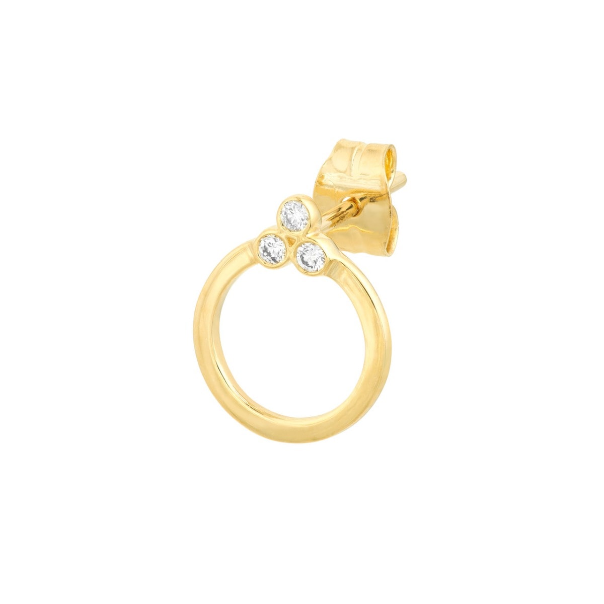 Diamond Trinity Door Knocker Stud Earrings view 3
