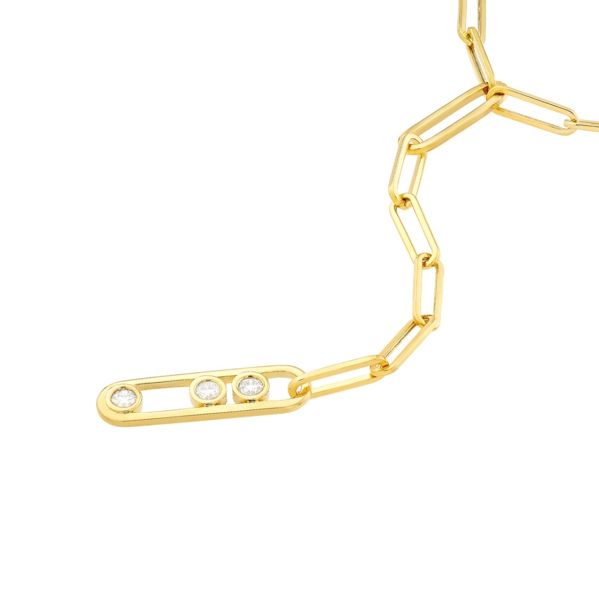 Triple Radiance Lariat Gold Necklace view 3