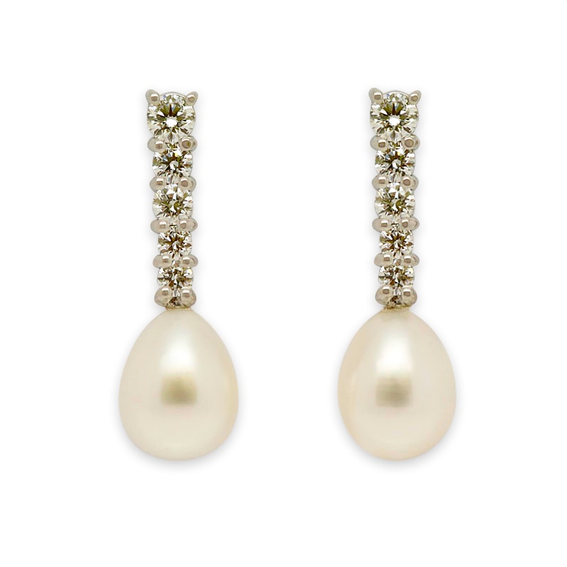 Diamonds and Pearl Drop Earring
