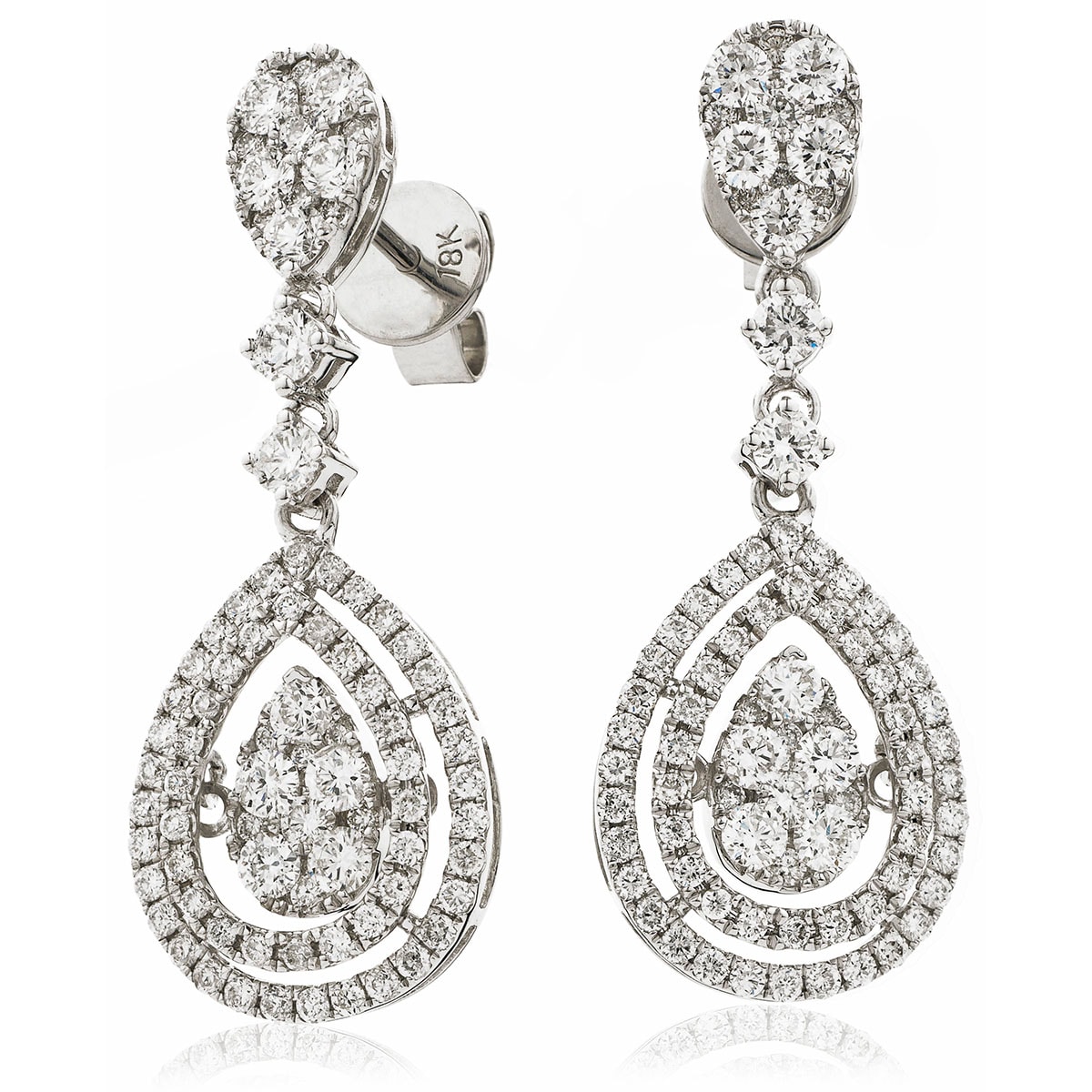 Teardrop Shape Moveable Diamond Drops Earrings view 1