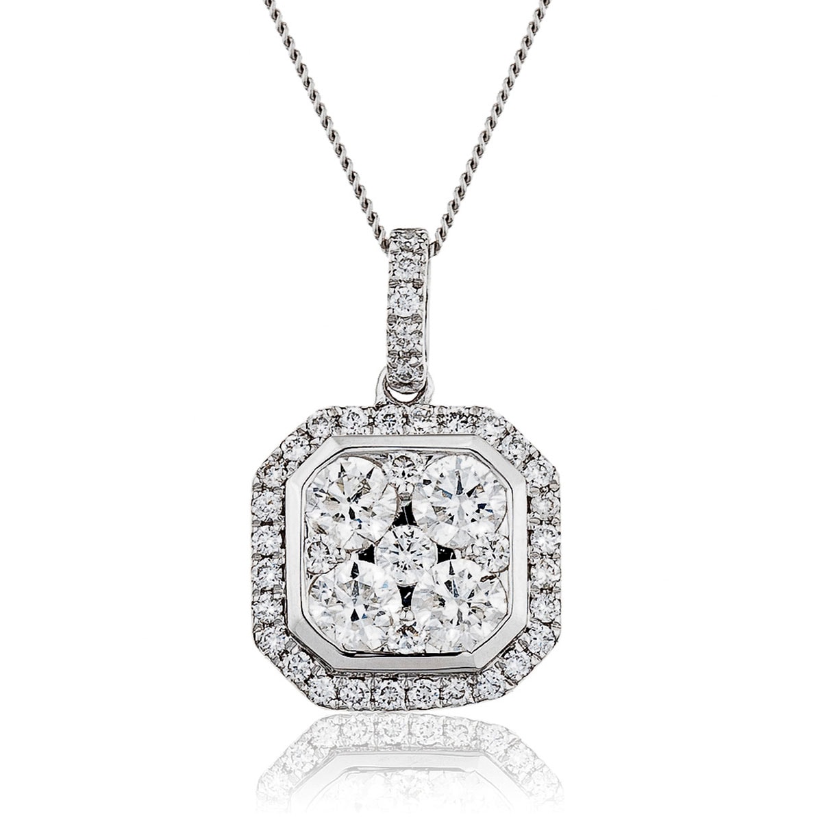 Ascher Shape Pave Diamond Pendant view 1