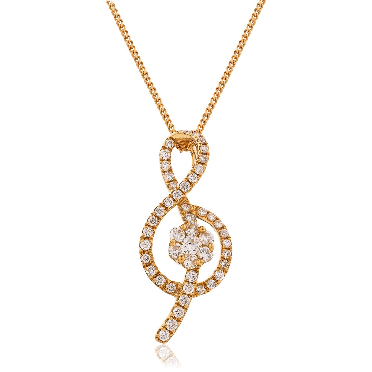 Treble Clef Diamond Necklace view 4