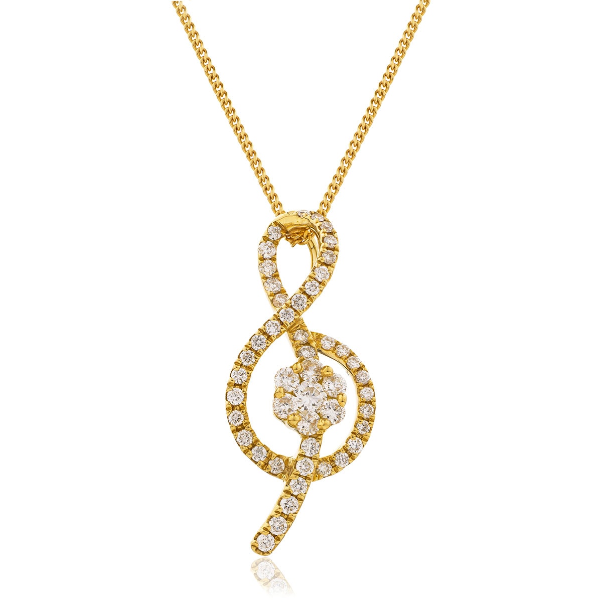 Treble Clef Diamond Necklace view 5