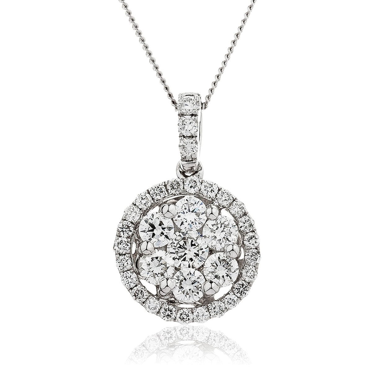 Heavy Halo Pave Diamond Pendant view 1