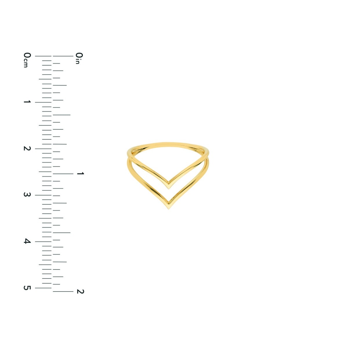 Double Chevron Wire Gold Ring view 4