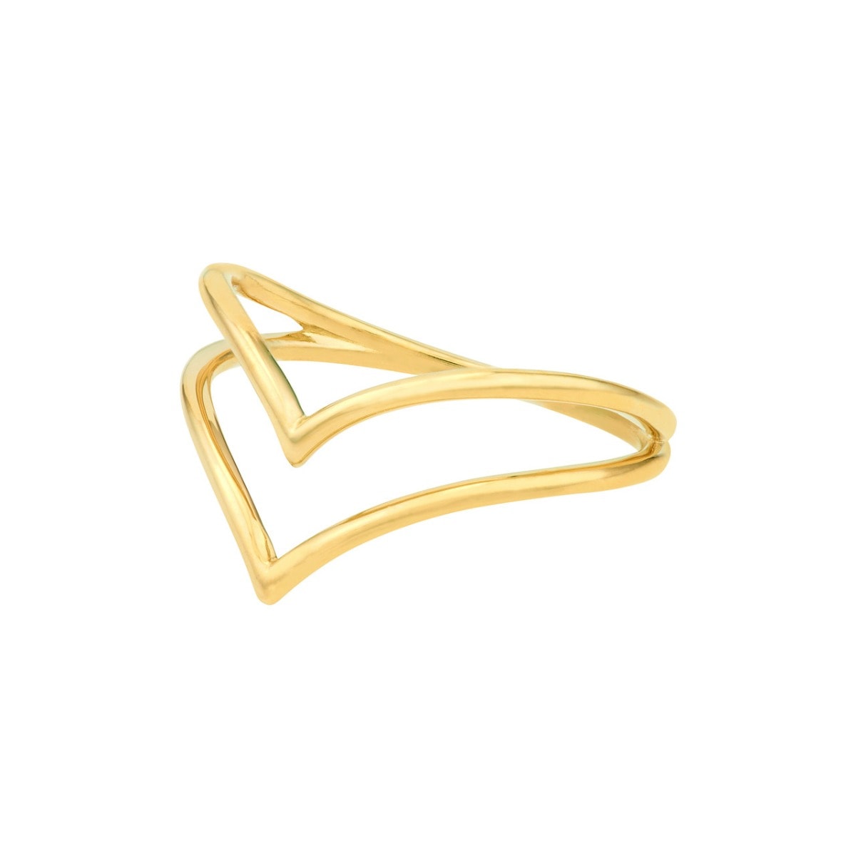 Double Chevron Wire Gold Ring view 3