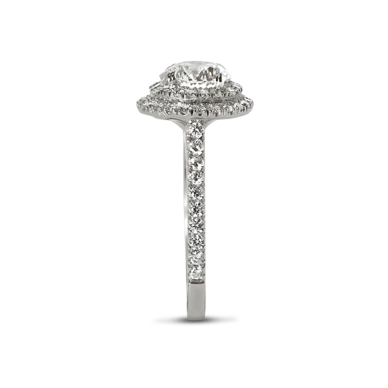Double Halo Round Shape Diamond Engagement Ring view 4
