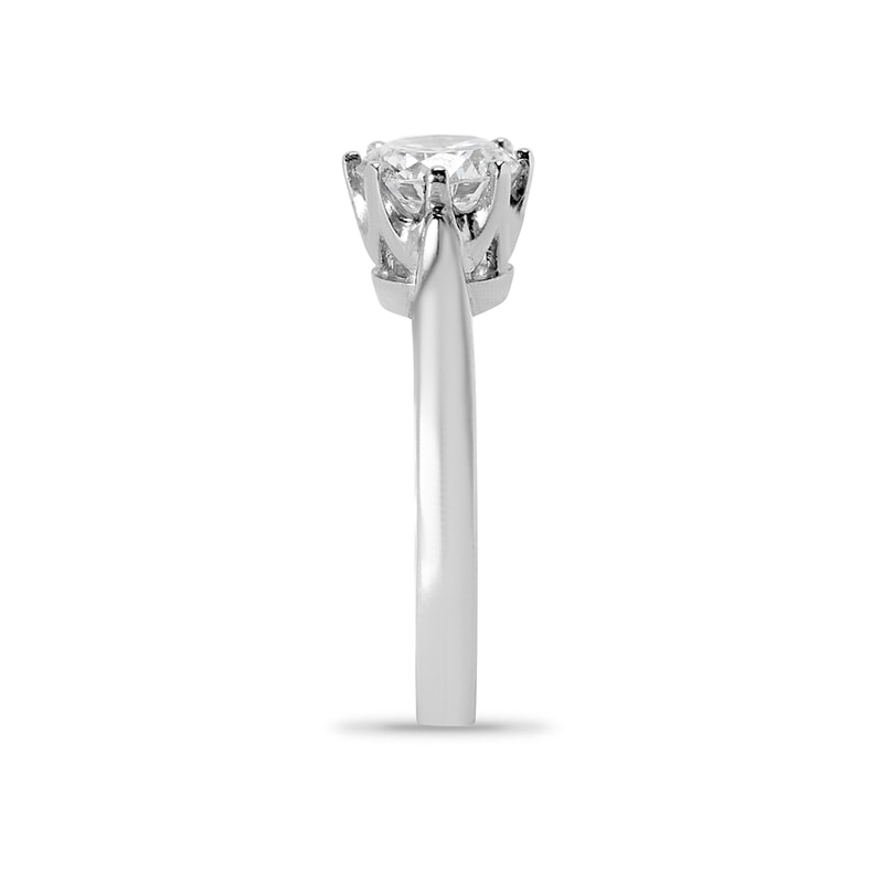 Eight Claw Vintage Solitaire Round Shape Diamond Engagement Ring view 3