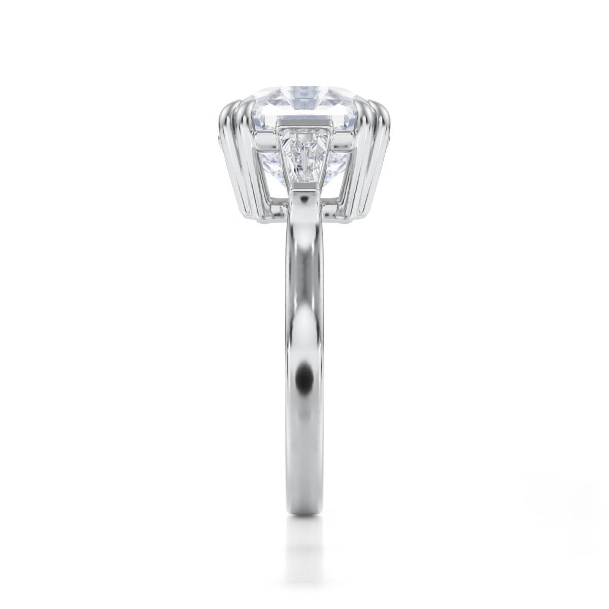 Elizabeth Taylor Asscher Cut Lab Grown Diamond Engagement Ring view 3