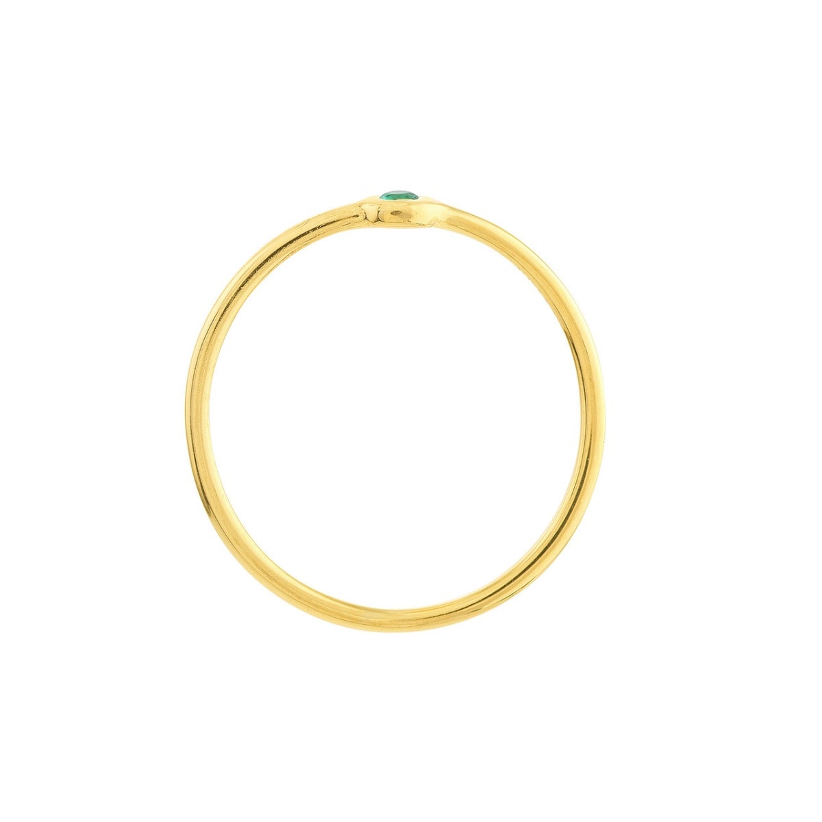 Emerald Bezel Gold Ring - alternate view