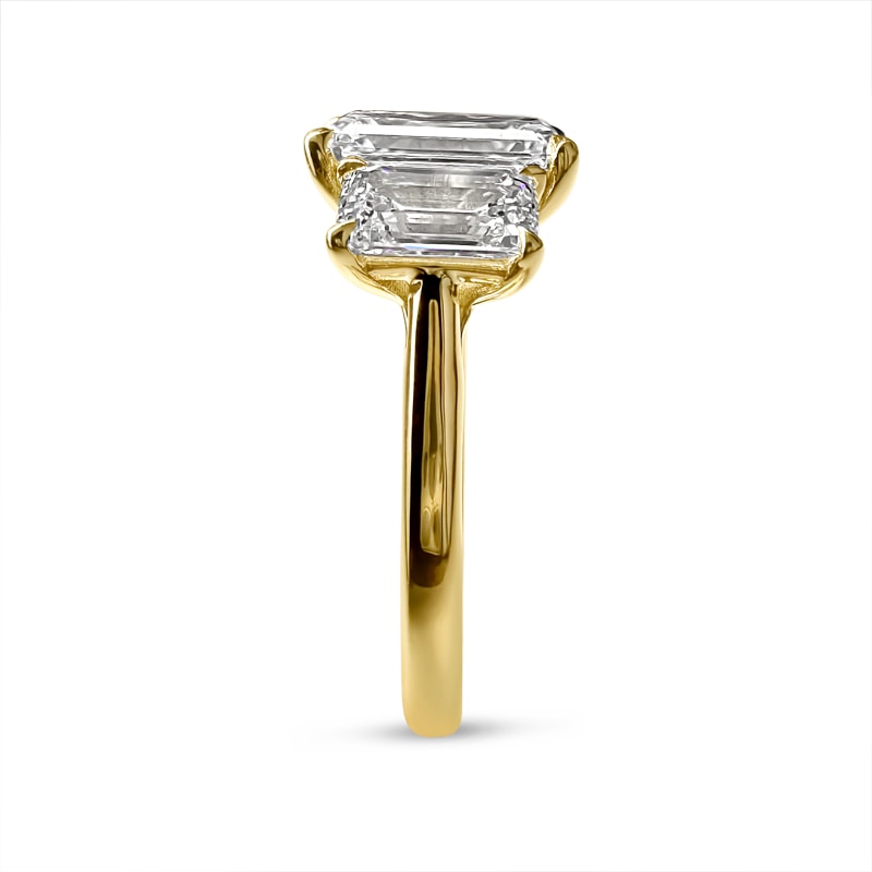Trilogy Emerald Lab Grown Diamond Engagement Ring view 4