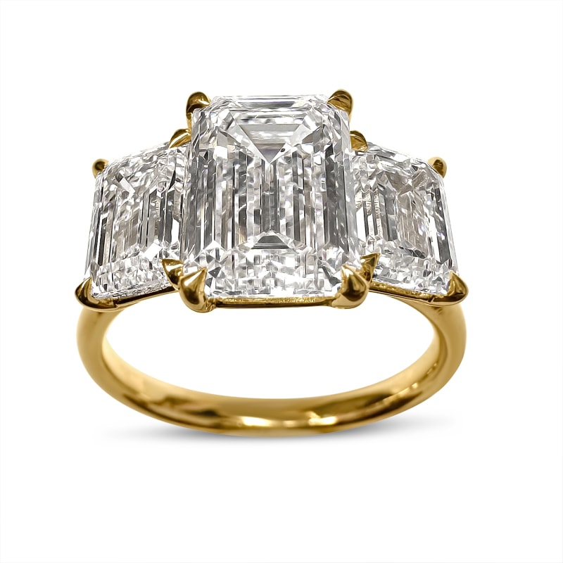 Trilogy Emerald Lab Grown Diamond Engagement Ring view 3