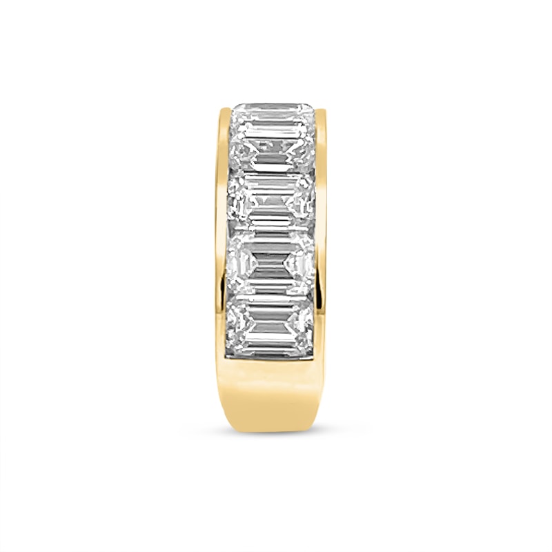 18k Yellow Gold 5mm Channel Set Emerald view 6