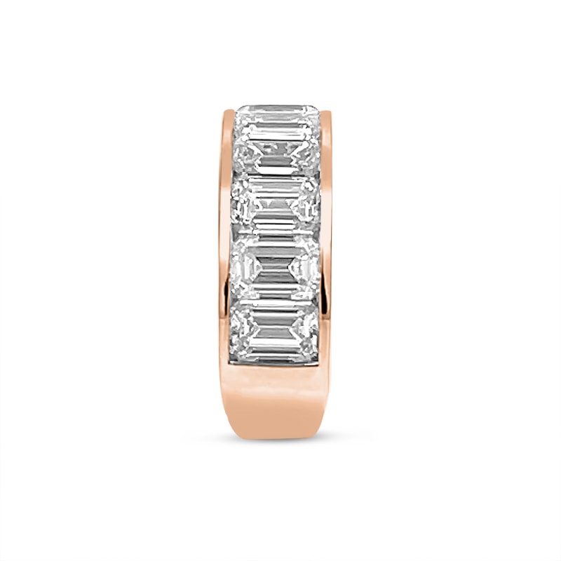 18k Rose Gold 5mm Channel Set Emerald view 6