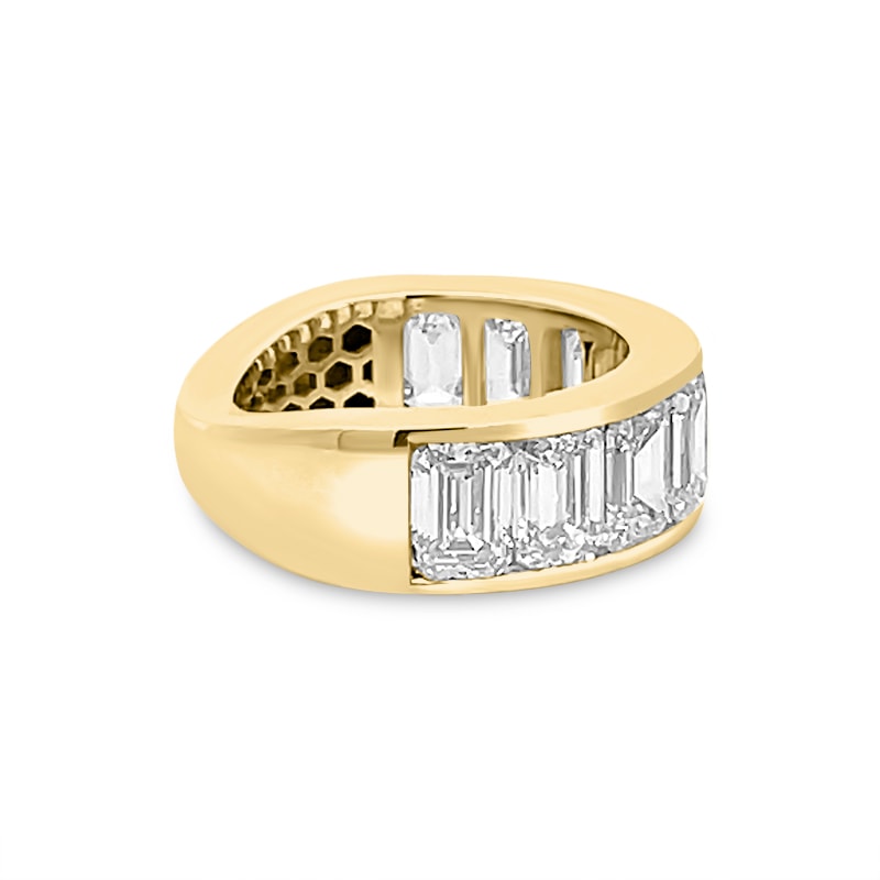 18k Yellow Gold 5mm Channel Set Emerald view 5
