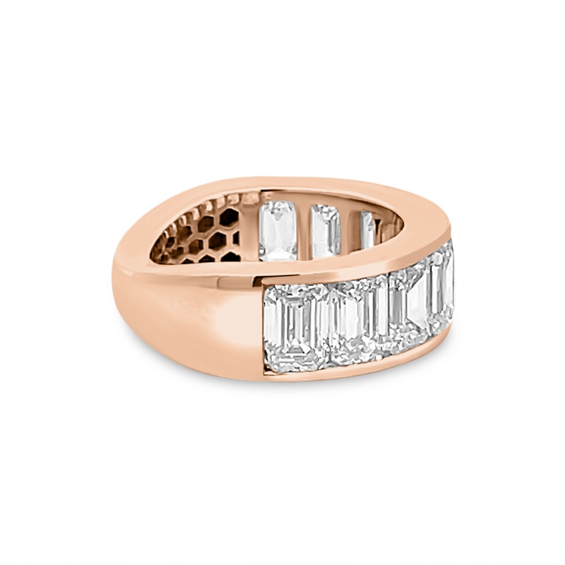18k Rose Gold 5mm Channel Set Emerald view 5