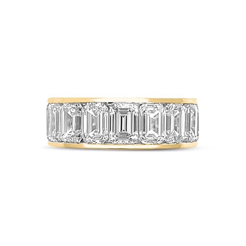 18k Yellow Gold 5mm Channel Set Emerald view 1