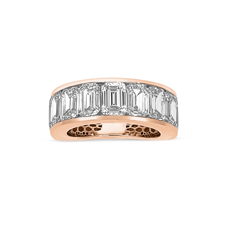 18k Rose Gold 5mm Channel Set Emerald view 4