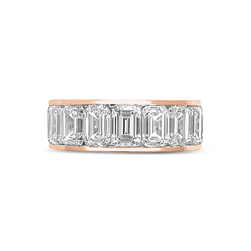 18k Rose Gold 5mm Channel Set Emerald