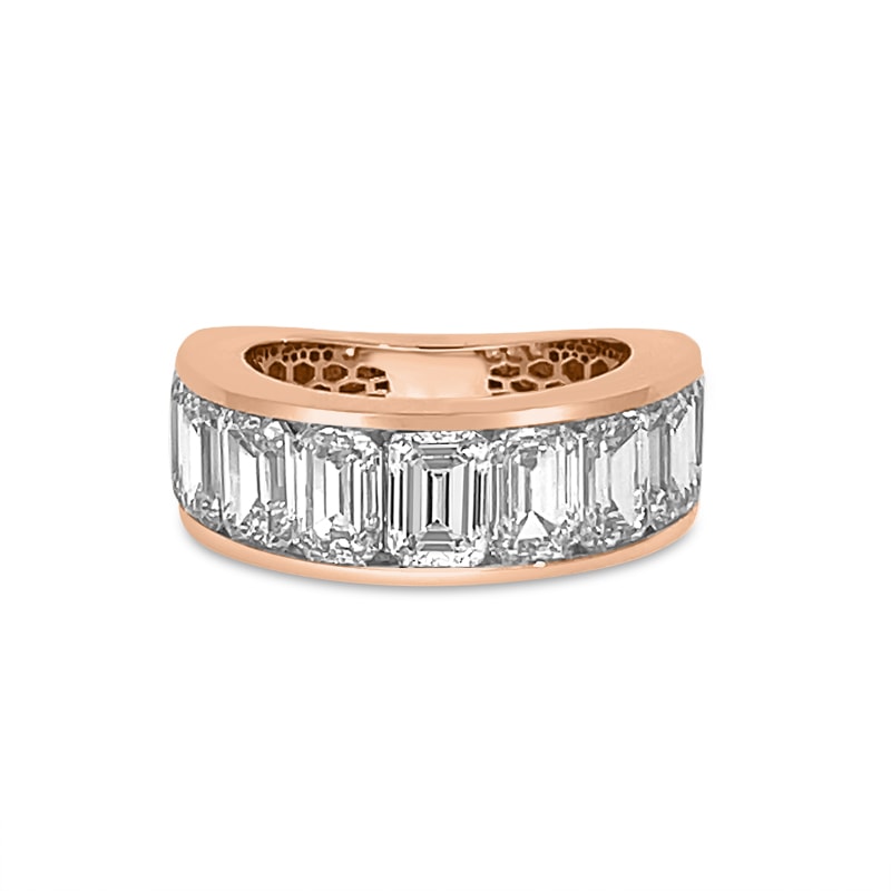 18k Rose Gold 5mm Channel Set Emerald view 3