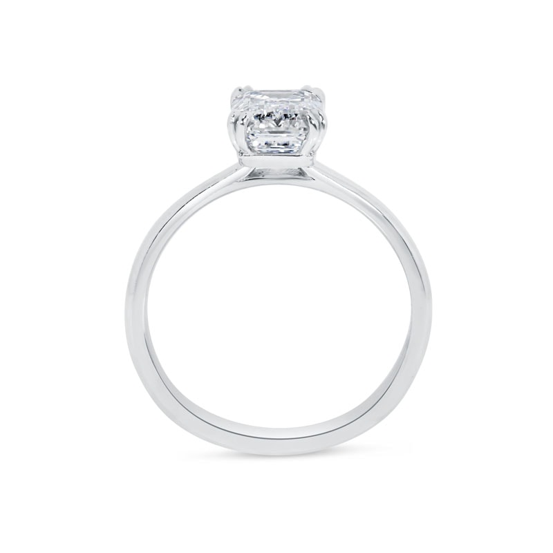 Emerald Cut Invisible Gallery Diamond Engagement Ring view 5