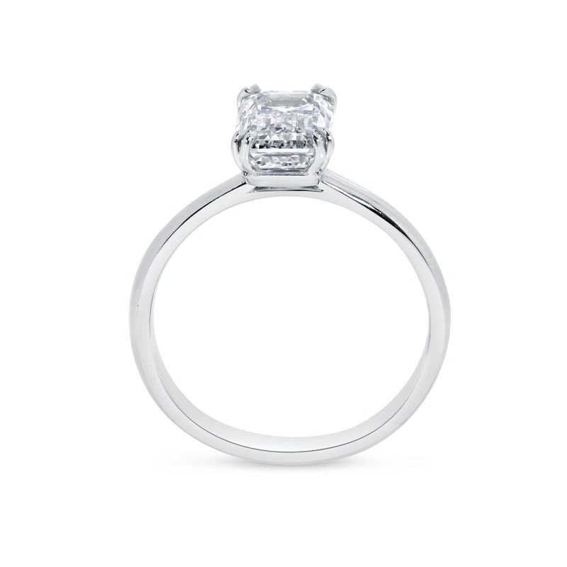 Emerald Cut Invisible Gallery Diamond Engagement Ring view 4