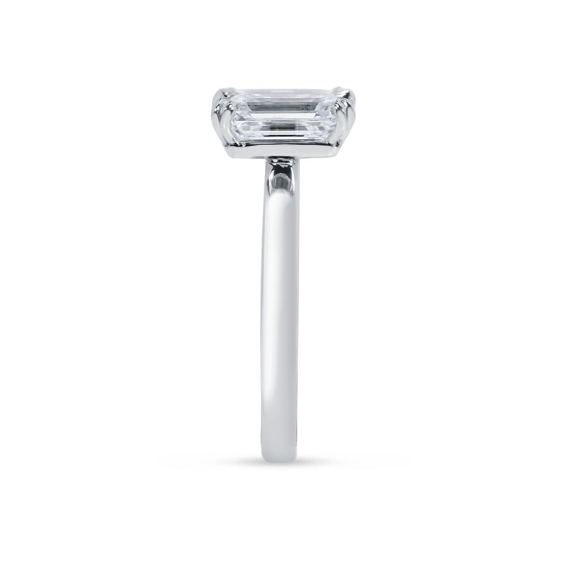 Emerald Cut Invisible Gallery Diamond Engagement Ring view 3