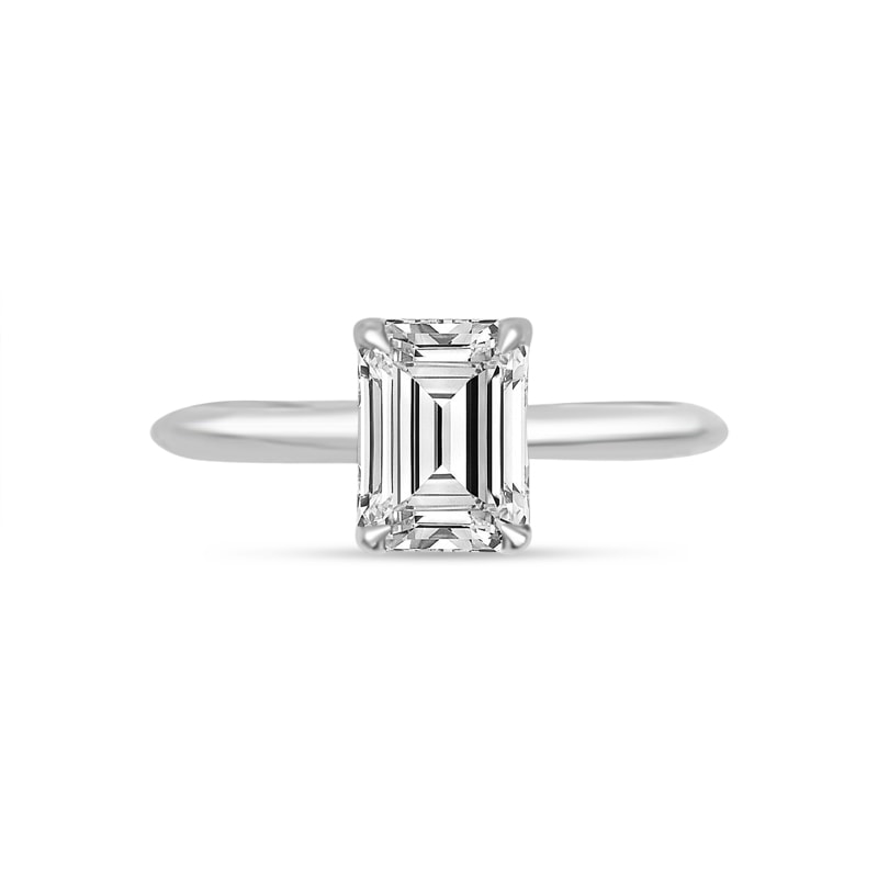 Sofia Richie Emerald Cut Solitaire Diamond Engagement Ring view 1