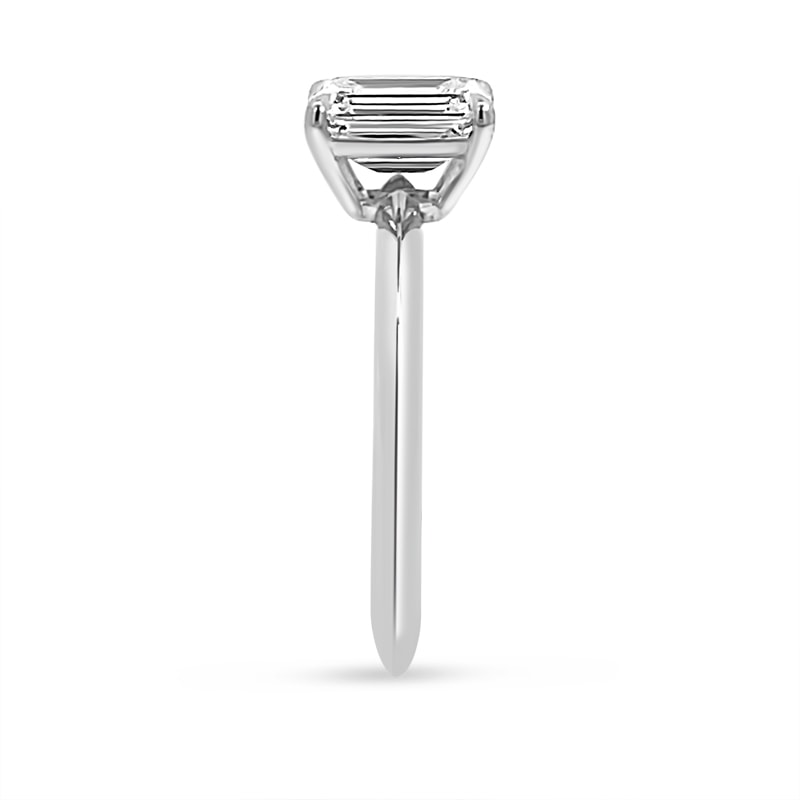 Sofia Richie Emerald Cut Solitaire Diamond Engagement Ring view 5