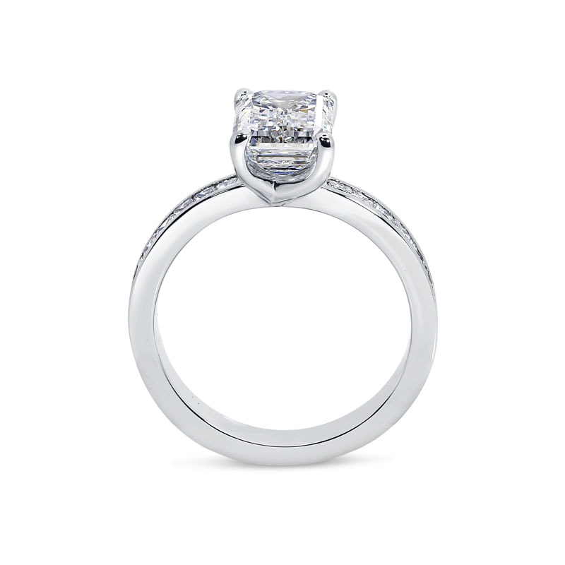 Emerald Shape Princess Channel Setting Diamond Engagement Ring view 3