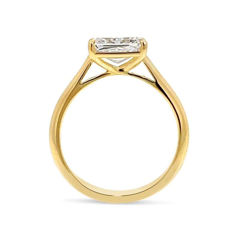 Horizontal Radiant Cut Solitaire Lab Grown Diamond Engagement Ring view 4