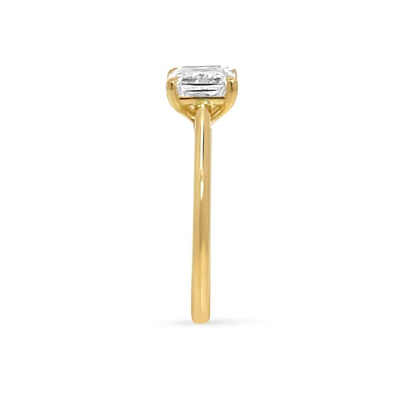 Horizontal Radiant Cut Solitaire Diamond Engagement Ring view 5
