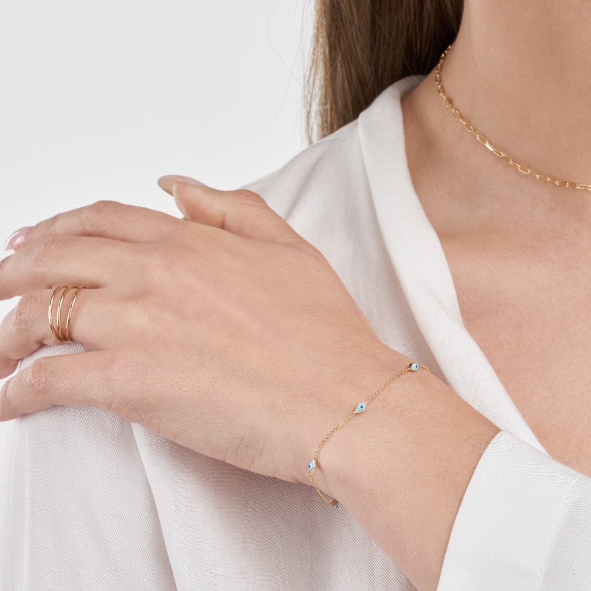 Evil Eye Protection Gold Bracelet view 2