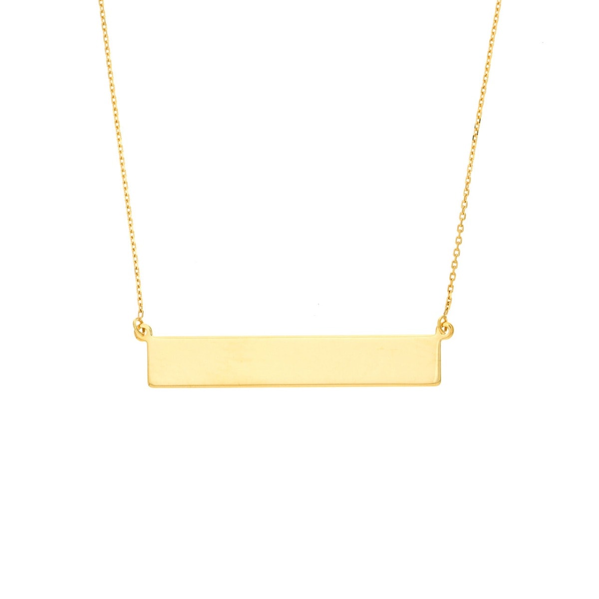 Engravable Gold Bar Adjustable Necklace view 1