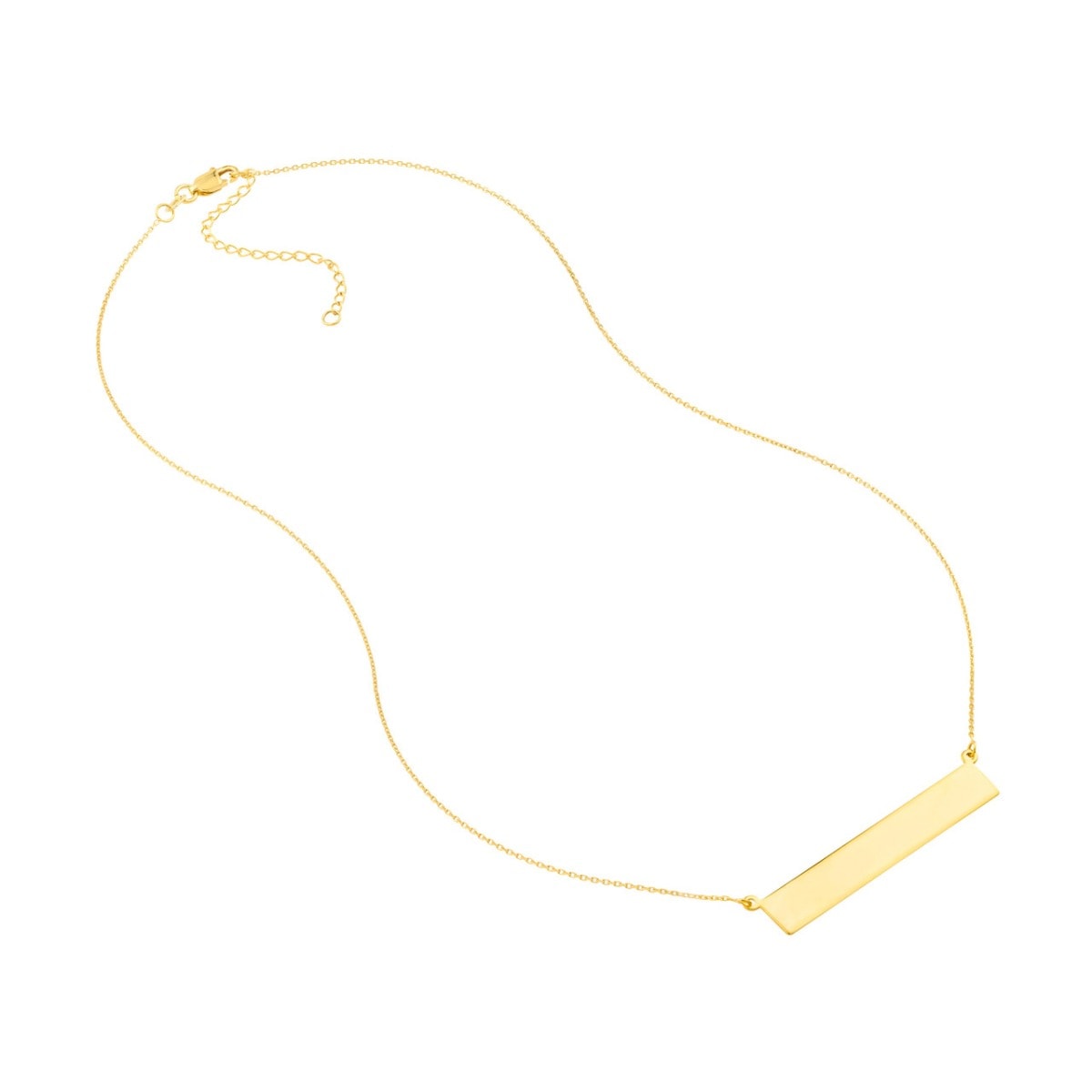 Engravable Gold Bar Adjustable Necklace view 3