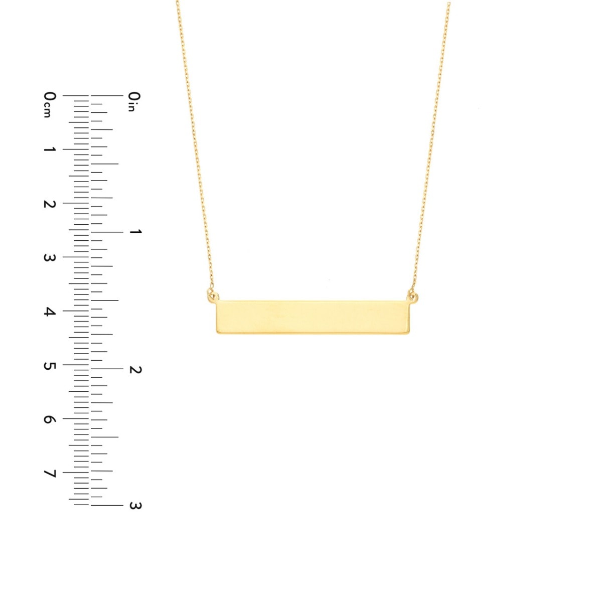 Engravable Gold Bar Adjustable Necklace view 5
